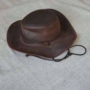 Brown Leather Women's Hat